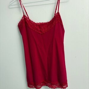 Red Lace Trim Camisole